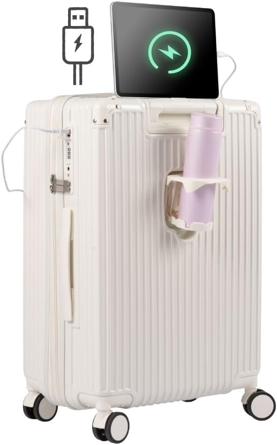 キャリーケース スーツケース 拡張機能付 耐衝撃 超軽量 キャリーバッグ 大容量 60L 静音 ダブルキャスター 360度回転 TSAローク搭載 USBポート カップホルダー 隠しフック機能付き ファ