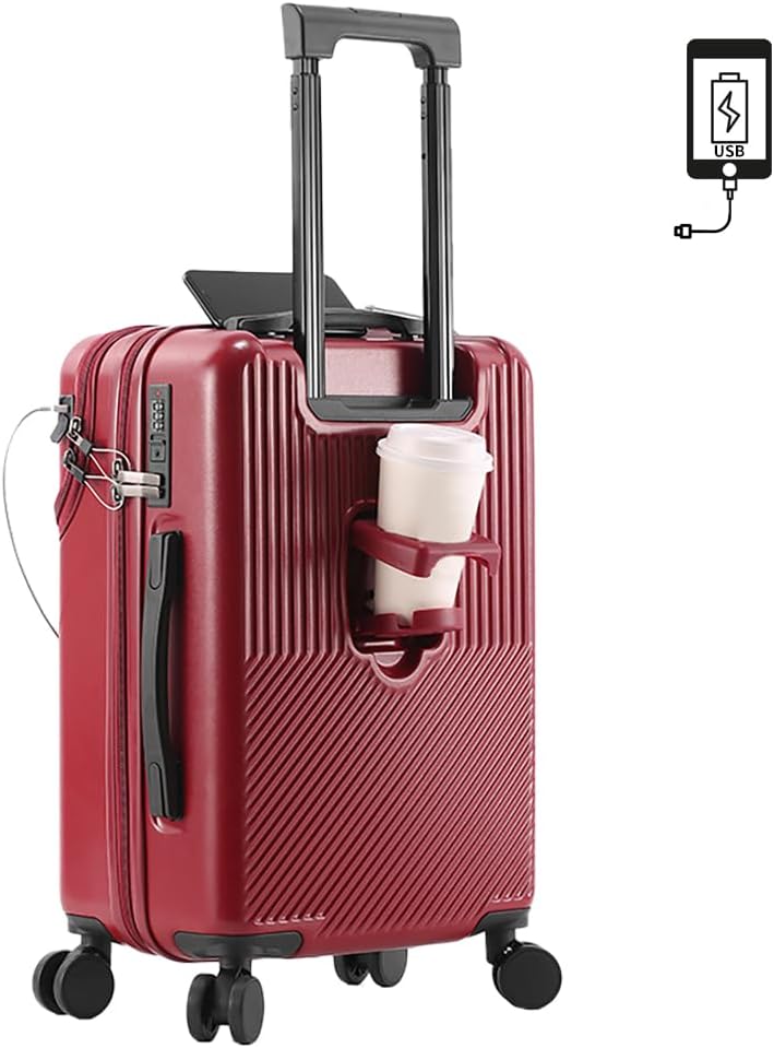 旅行バッグ 持ちはこび入れもの コロコロうしろ側 向こう正面開けっ広げ 前食い違い 文字盤式鍵を掛ける USB界面 引っかかり付き添い人 申し受ける口 ビルトインカップホルダー 商行為 機内持込 1泊 2泊 3泊 超軽さ おし