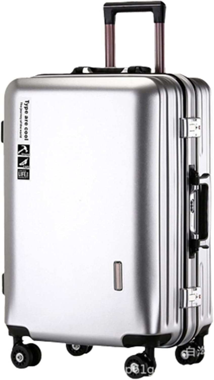 スーツケース キャリーケース 45L キャリーバッグ TSAロック搭載 USB充電口 アルミフレーム 超軽量 大型 耐衝撃 静音 ダブルキャスター 360度回転 旅行 ビジネス 出張 シルバー Mサイ