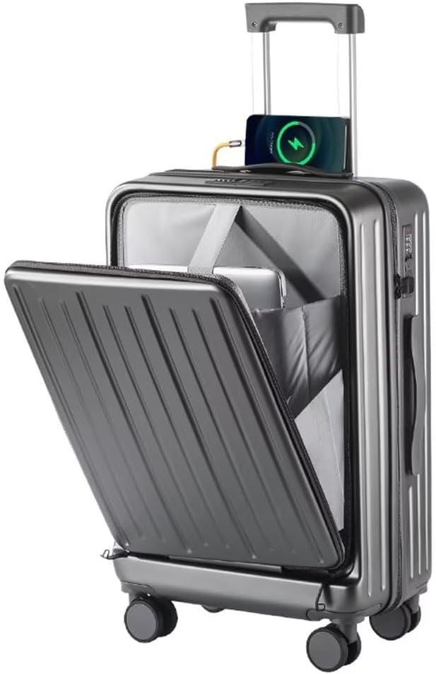 旅行バッグ 向こう正面開けっ広げ 機内持ち込み 持ちはこび入れもの usb界面付き添い人 キャリーバッグ m大きさ 持ちはこび入れもの 前食い違い 耐衝撃 静音 360度回転させる 多役立つことフロントオープンパソコンケース TS