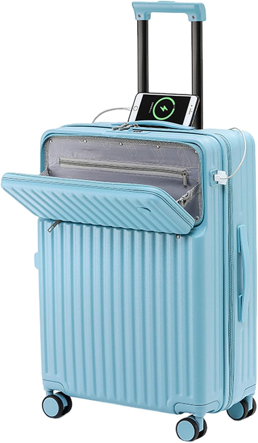 旅行バッグ 向こう正面開けっ広げ 持ちはこび入れもの キャリーバッグ USB界面付き添い人 多役立つこと 軽さ 大静電容量 大型 耐衝撃 静音 一般受け 今めかしい 前食い違い旅行バッグ 機内持ち込み 多納める衣嚢 3泊4日