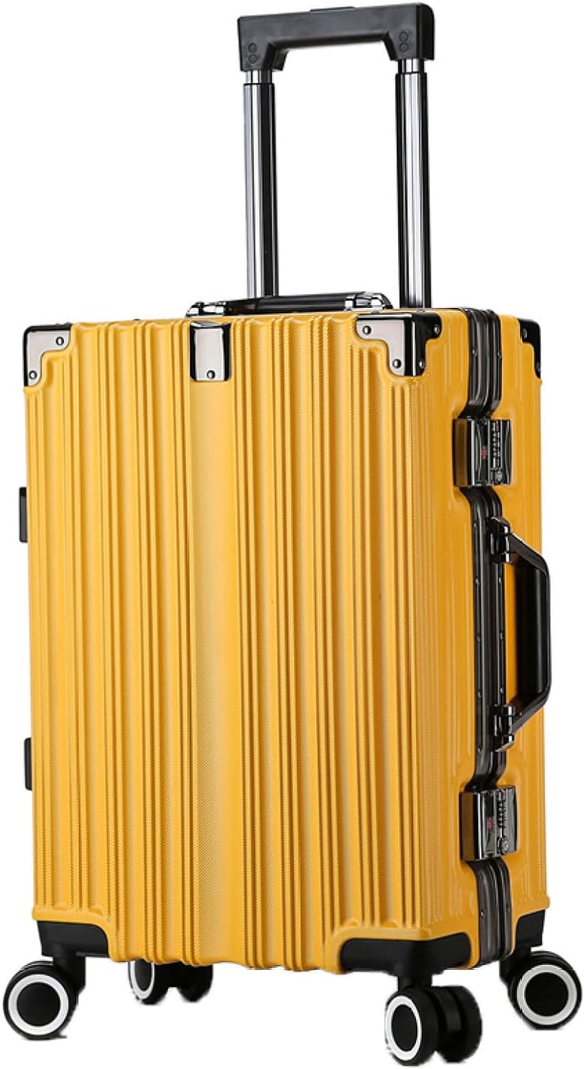 旅行バッグ 持ちはこび入れもの 50L キャリーバッグ TSA鍵を掛ける積み上げる 軽銀ひな形 超軽さ 大型 耐衝撃 静音 ダブルキャスター 360度回転させる 旅する 商行為 出張 黄色 M大きさ（3-5泊）