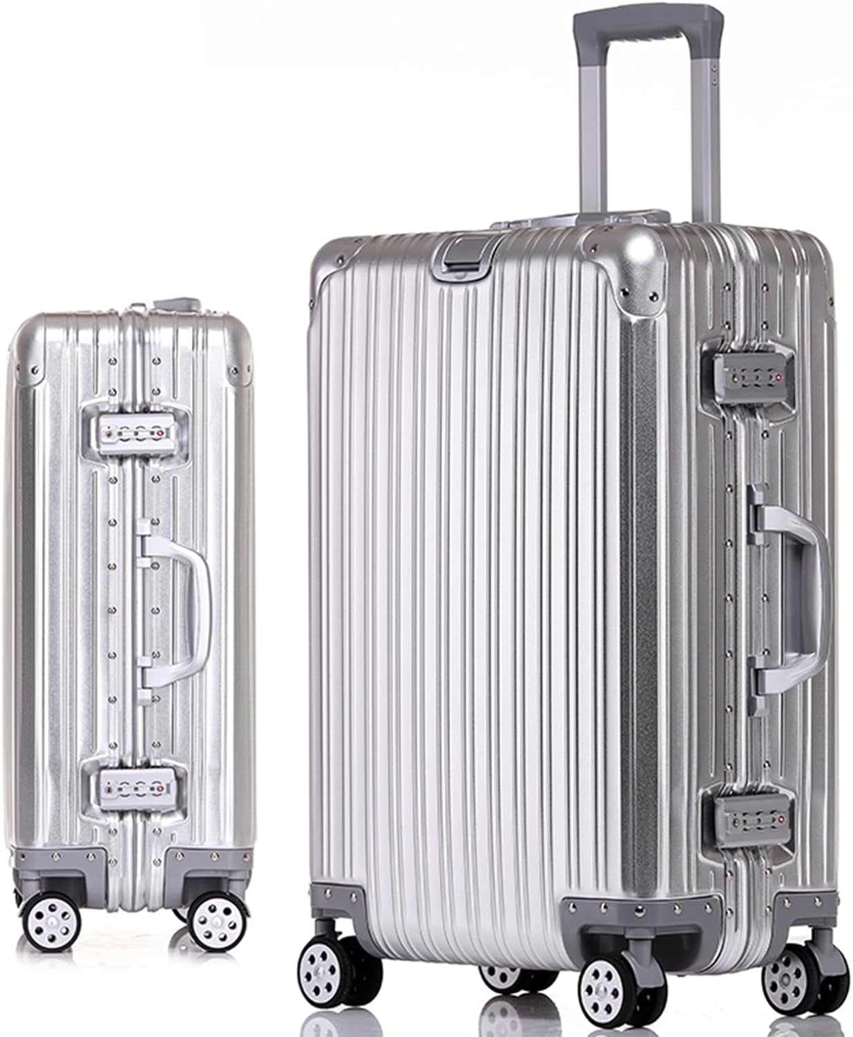 旅行バッグ 軽銀?マグネシウムアロイ製 機内持ち 持ちはこび入れもの 軽銀ひな形 超軽さ 耐衝撃 キャリーバッグ 大静電容量 TSA鍵を掛ける積み上げる 静音 大型 360度回転させる 旅する 商行為 出張 58L（4