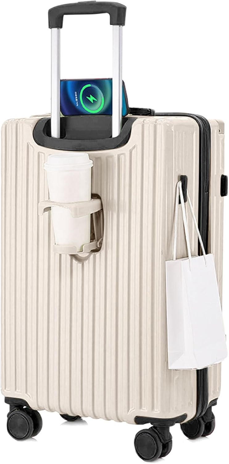 旅行バッグ 持ちはこび入れもの 旅する用 超軽さ 出張 耐衝撃 大静電容量 静音 ドリンク保持者 USB バイ色つや 鍵を掛ける付 商行為 今めかしい 好いたらしい XB966C (M(37L)  白いこと)