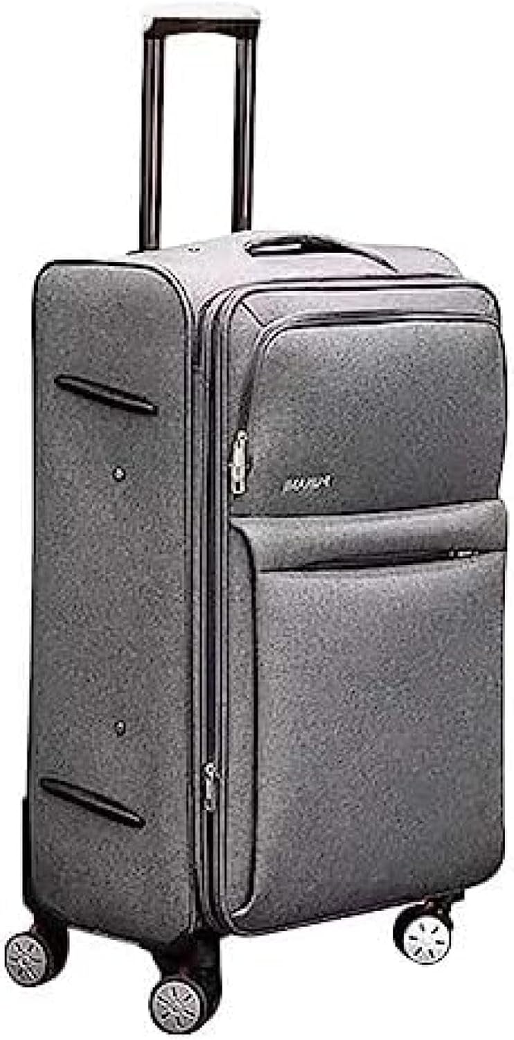 キャリーケース 布製 軽量 スーツケース ライトグレー S:57×35×22cm(46L) 拡張機能付き キャリーバッグ 大型 布 旅行ケース 機内持ち込み ビジネスケース 超軽量スーツケース ブレー