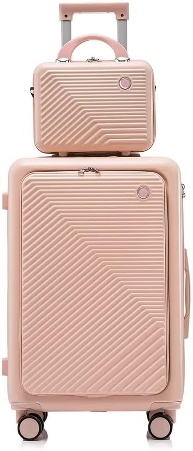 スーツケース 前ポケット 前開き キャリーケース 親子セット 化粧ケース フロントオープン 機内持込 フロントポケット 軽量 ファスナー キャリーバッ 多収納ポケット 静音 人気 小型 TSAロック付