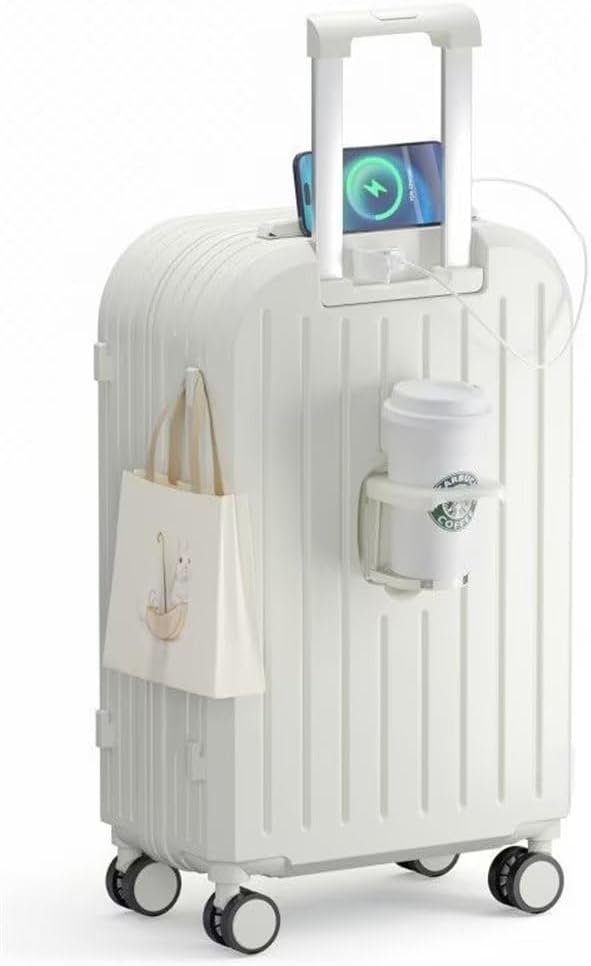 スーツケース usbポート付き カップホルダー スーツケース 機内持ち込み キャリーバッグ キャリーケース 2泊3日 超軽量 静音 ダブルキャスター 耐衝撃 360度回転 旅行 出張 おしゃれ Sサイ｜Libre777
