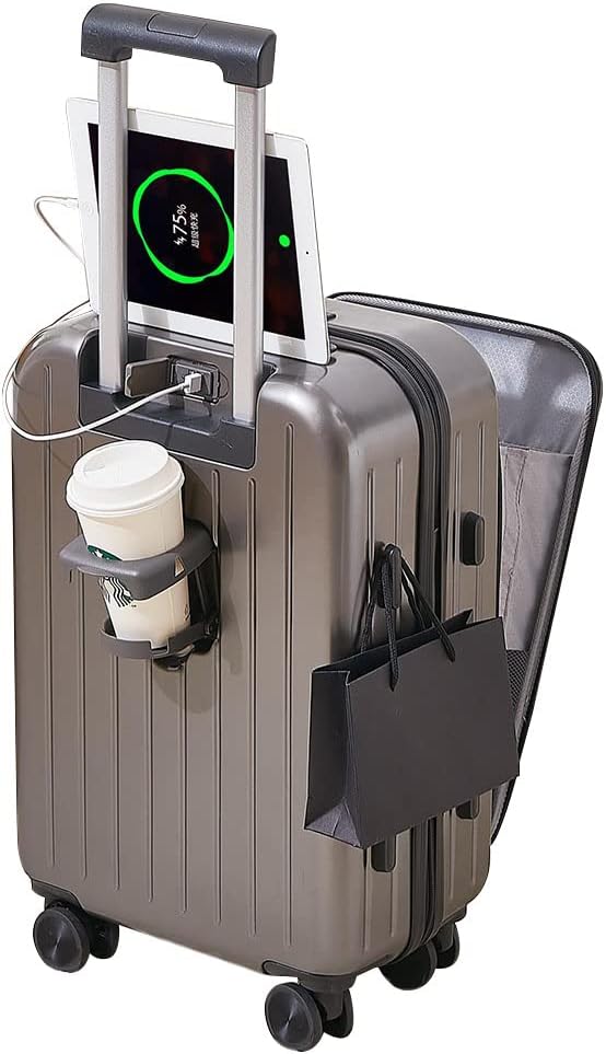 旅行バッグ 機内持ち込み キャリーバッグ 持ちはこび入れもの 好いたらしい 向こう正面開けっ広げ USB界面 優勝杯保持者 ダブルキャスター マイコン材質 耐衝撃 大型 軽さ 静音 旅する 出張