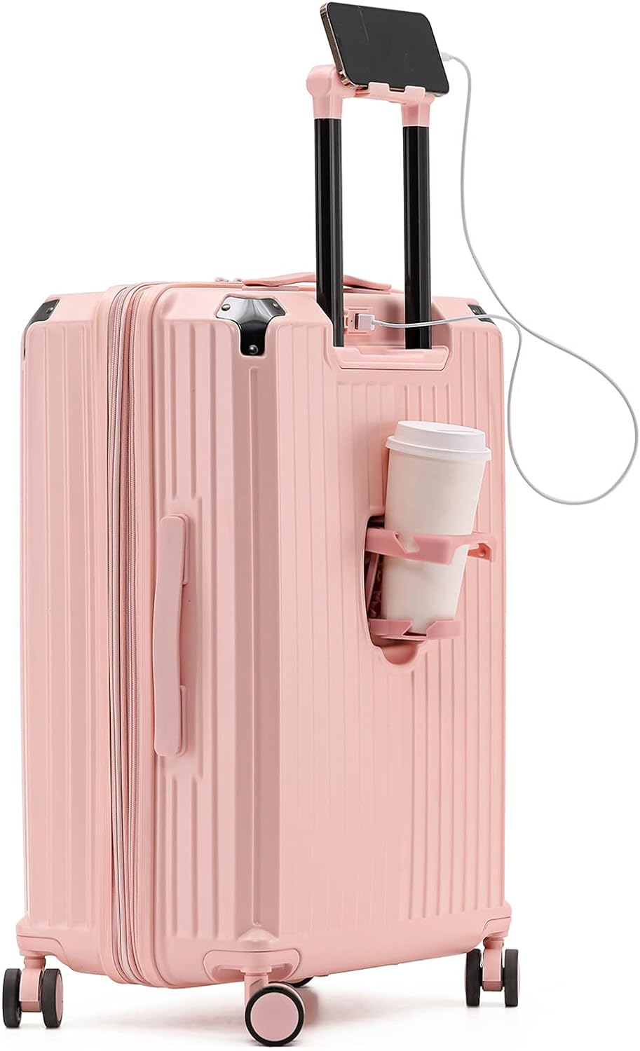 スーツケース キャリーケース ファスナーフレーム USB充電 スマホホルダー/折りたたみ式カップホルダー付き 多機能 TSAロック ファッション ビジネス 超軽量 人気色 色彩豊か 静音 可愛い 旅行|Libre777
