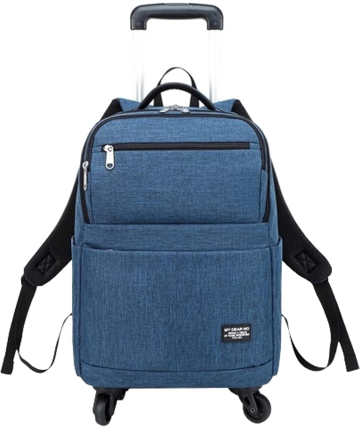 リュックキャリー 3way キャスターバッグ 25L キャリーバッグ 小型 2~3泊対応 4輪 撥水加工 トロリーバッグ メンズ レディース 出張 旅行 合宿 旅行バッグ スーツケース ブルー 25L｜Libre777