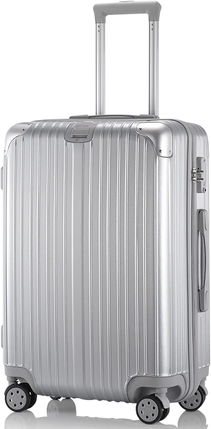 旅行バッグ 持ちはこび入れもの キャリーバッグ 機内持込 ジッパー 超軽さ ファスナー 耐衝撃 一般受け 360度回転させる 静音ダブルキャスター TSAローク積み上げる 旅する出張 商行為 しろがね色 Silver S