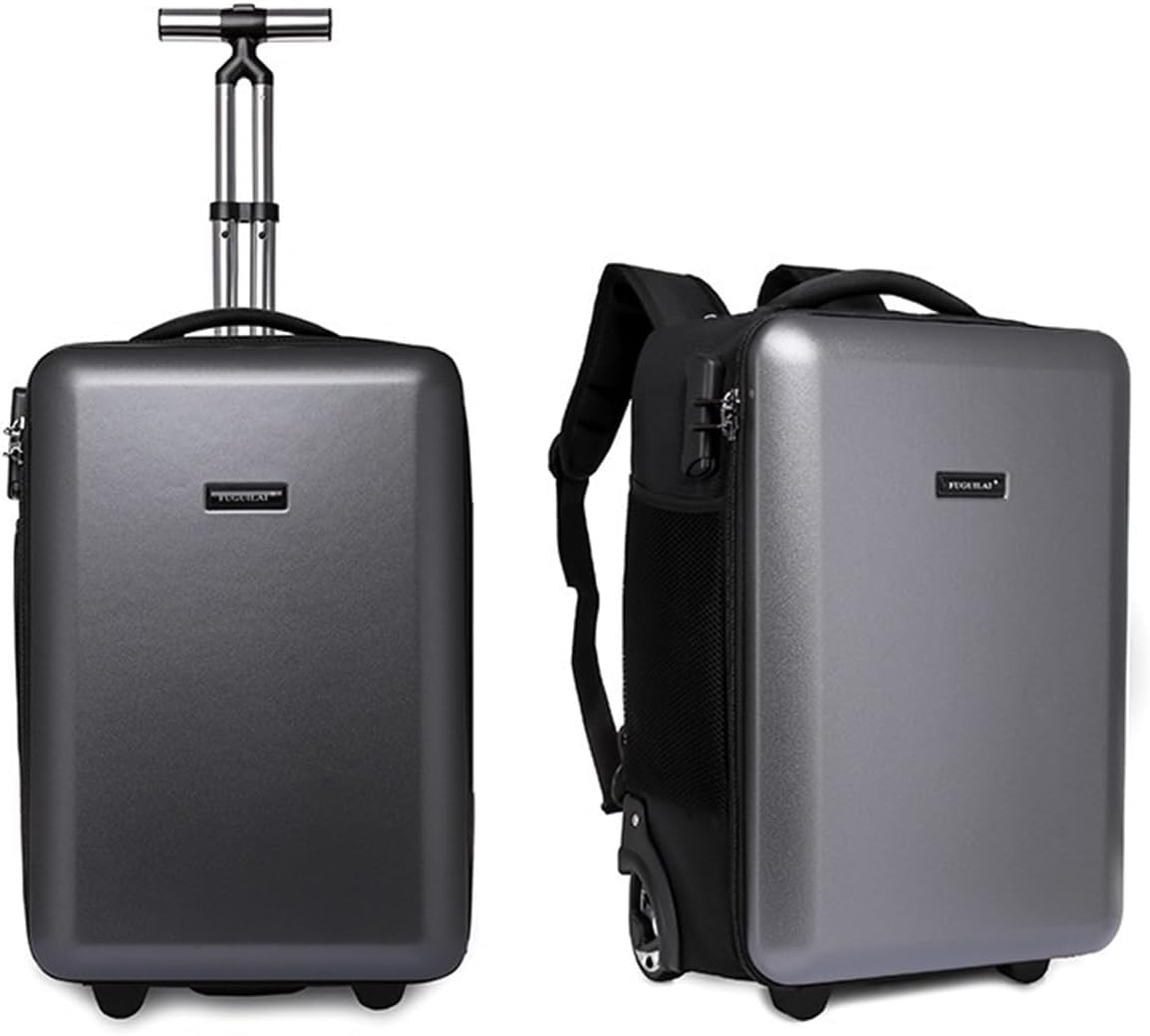 多機能 ハードシェル スーツケース バックパック 容量?35L ビジネス キャリーバッグ 機内持込 ハンドバッグ トロリー付き パスワードロック付き 盗難防止 ソフトキャリーケース 出張 旅行 (グレ｜Libre777