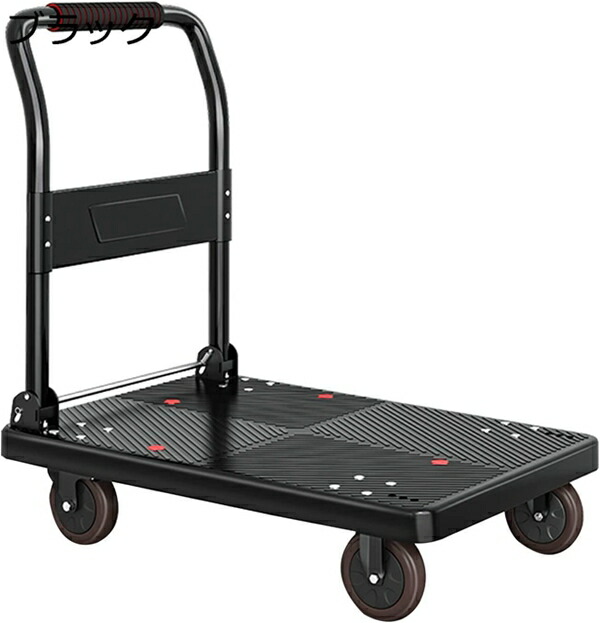 キャリーカート 折りたたみ 業務用台車 72×47cm 耐荷重 300kg コンパクト台車 耐摩耗性 安定感 運搬台車 荷台車 荷物台車 耐摩耗性 ミュートラバーホイール ブレーキ機能付 家庭用 業務用 運搬 重く平台車