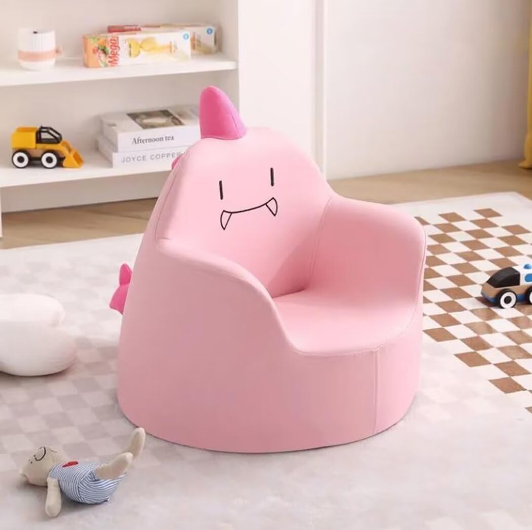 子どもソファー キッズソファー ベビーソファー 子供用 ソファー 赤ちゃん 可愛い ふわふわ 背もたれ PU スポンジ インテリア プレゼント 動物 座椅子 一人掛け 恐竜 ピンク|Libre777