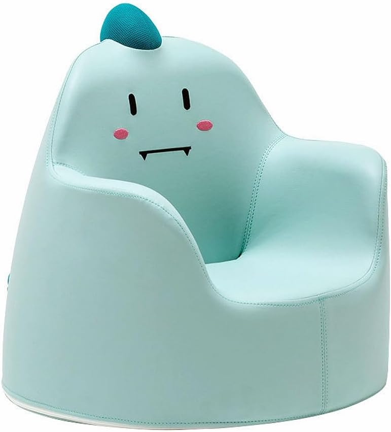 子供ソファー キッズソファー 子供用椅子 背もたれ手すり付 可愛い動物デザイン キッズ家具 座椅子 (青い恐竜)
