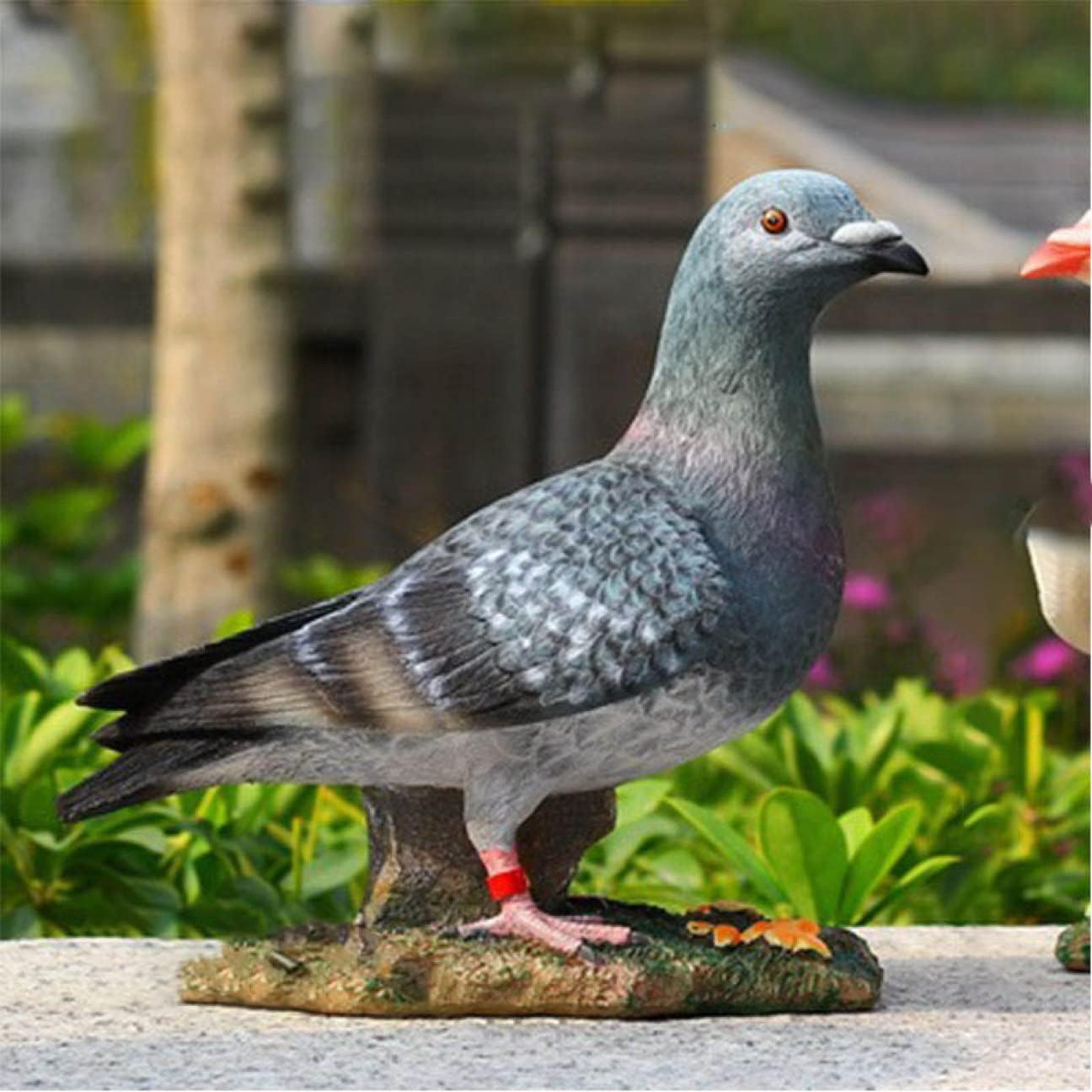 ラインストーン装飾 鳩の置物 2体セット 鳥の置物 動物オブジェ グリーン 小さい ガーデン オーナメント お庭が