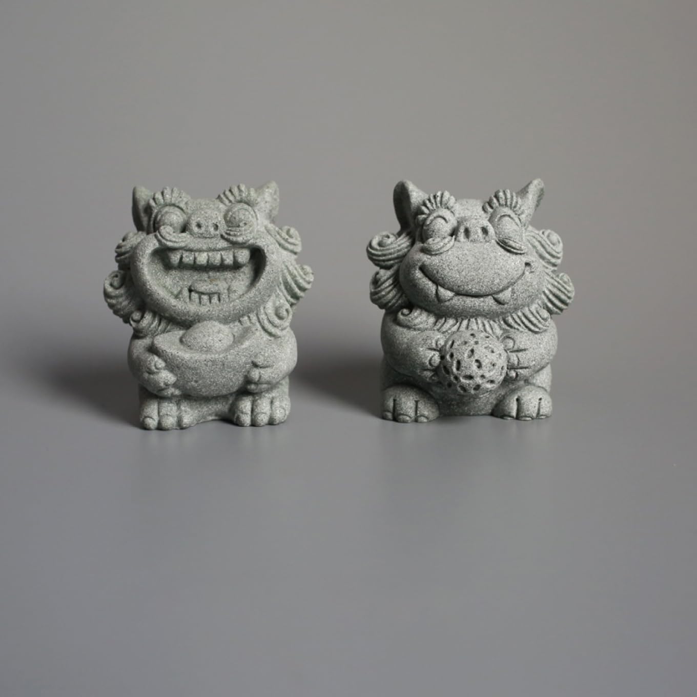 楽天市場】開運風水グッズ 獅子置物 狛犬 インテリア アジア グレー