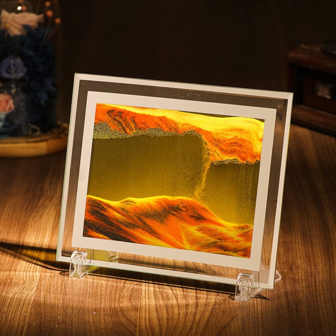 おしゃれ雑貨 3D風景 置き型 アート 癒しグッズ インテリア おしゃれ 砂時計 円形 タイプ デスク装飾 サンドピクチャー レトロ お洒落 モダン 砂絵 ギフト プレゼント 流砂画 お洒落 3D砂時
