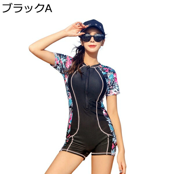 競泳水着 レディース ワンピース M～2XL フィットネス 半袖 前開き 体型カバー 水着 女性 フィットネス水着 スイムウェア 可愛い スクール水着 温泉 旅行 水陸両用 競泳 練習用 スイミング スポーツ アリーナ トレーニング用