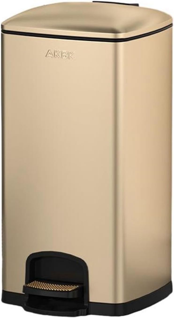 ゴミ箱 ふた付き 30L ダストボックス 角型 ペダル式 ごみ箱 スリム おしゃれ 抗菌 消臭 密閉 音無し 部屋 キッチン リビングルーム トイレ 浴室 オフィス用 スチール ゴールド