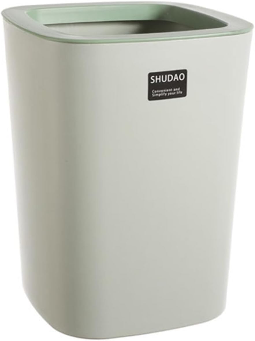 ゴミ箱 フタなし 15L ダストボックス 角型 ごみ箱 ゴミ袋が見えない スリム おしゃれ シンプル 抗菌 部屋 キッチン リビングルーム トイレ 浴室 オフィス用 プラスチック グリーン