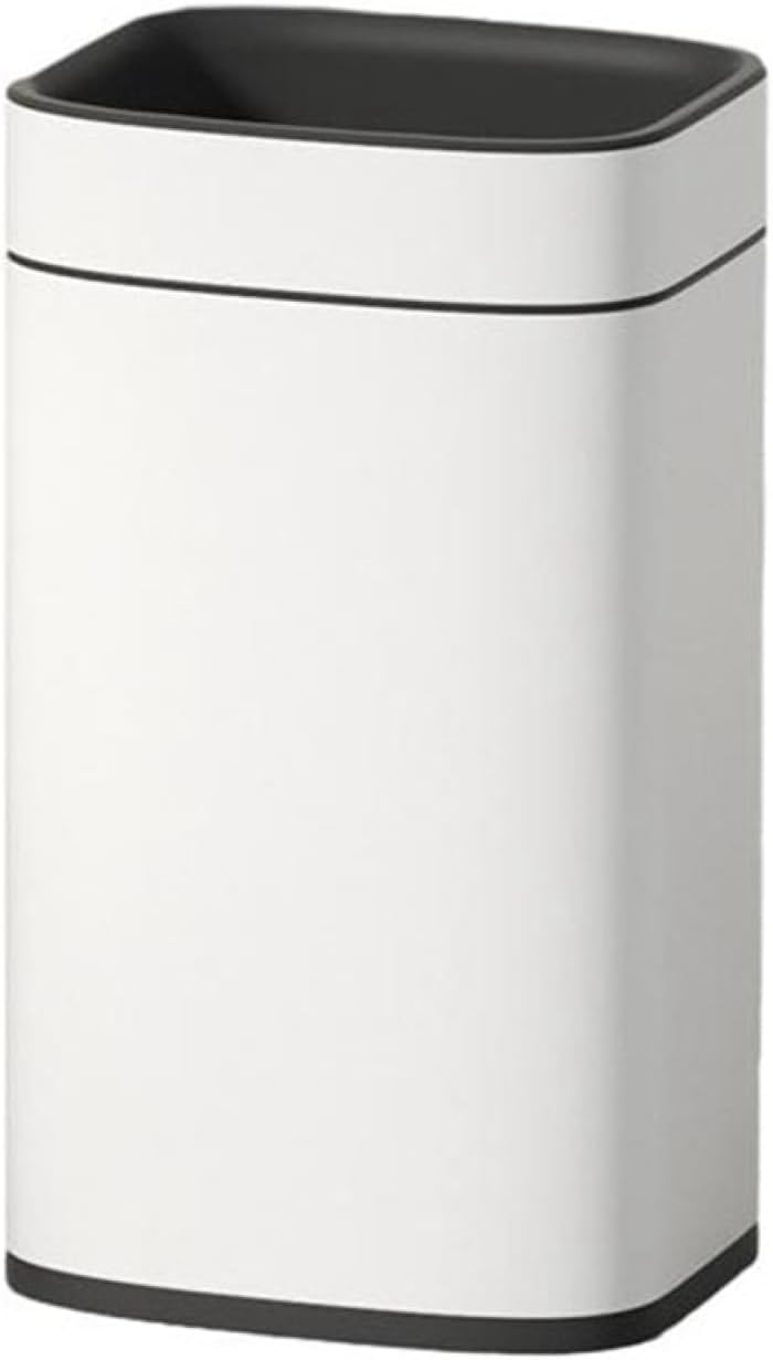 紙くずかご 10L 砂ぼこりボックス席 角型 ペダル式 紙くずかご か細い 今めかしい 抗菌 消臭 密閉 音絶無 御部屋 勝手もと リビング御部屋 室内用便器 風呂場 執務室用 スチール写真 白いこと