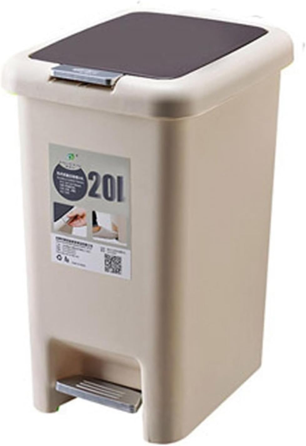 ゴミ箱 ふた付き 20L ダストボックス 角型 プッシュ ペダル式 ごみ箱 スリム おしゃれ フタがゆっくり閉まる 抗菌 消臭 密閉 音無し 部屋 キッチン リビングルーム トイレ 浴室 オフィス用
