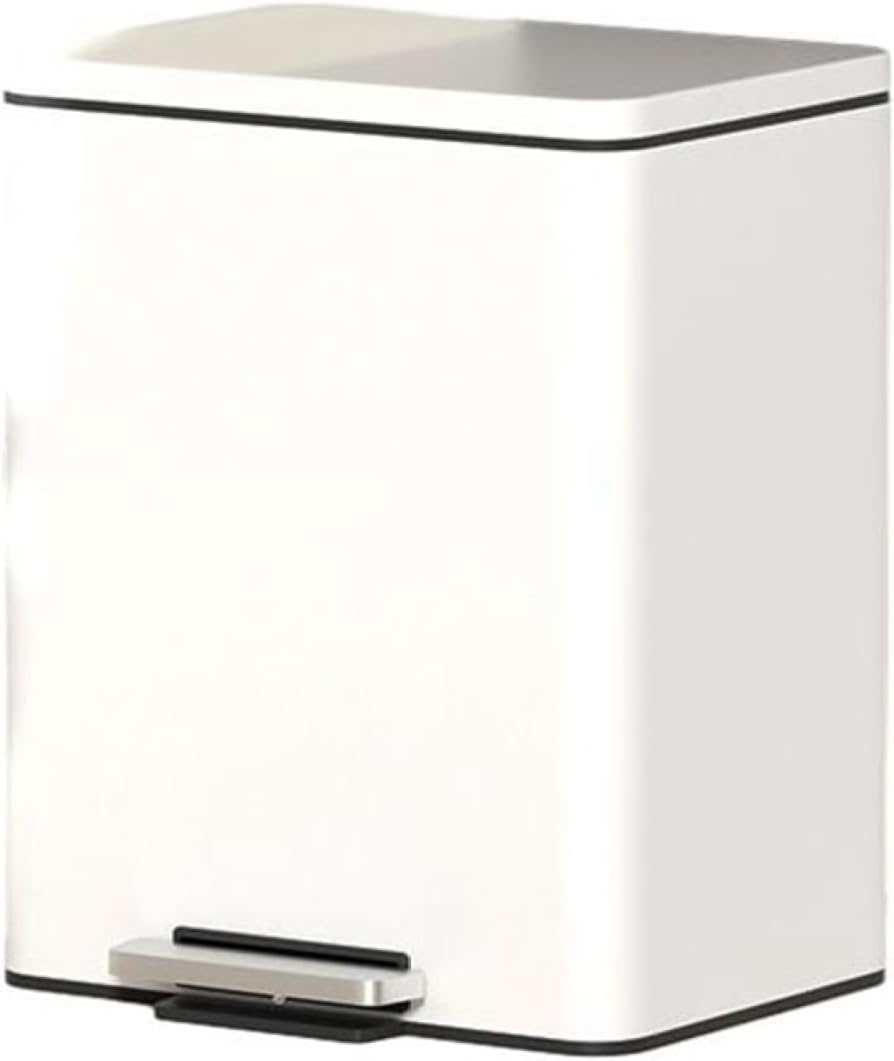 紙くずかご 上蓋付き添い人 20L 砂ぼこりボックス席 角型 ペダル式 紙くずかご か細い 今めかしい 抗菌 消臭 密閉 音絶無 御部屋 勝手もと リビング御部屋 室内用便器 風呂場 執務室用 スチール写真 白いこと