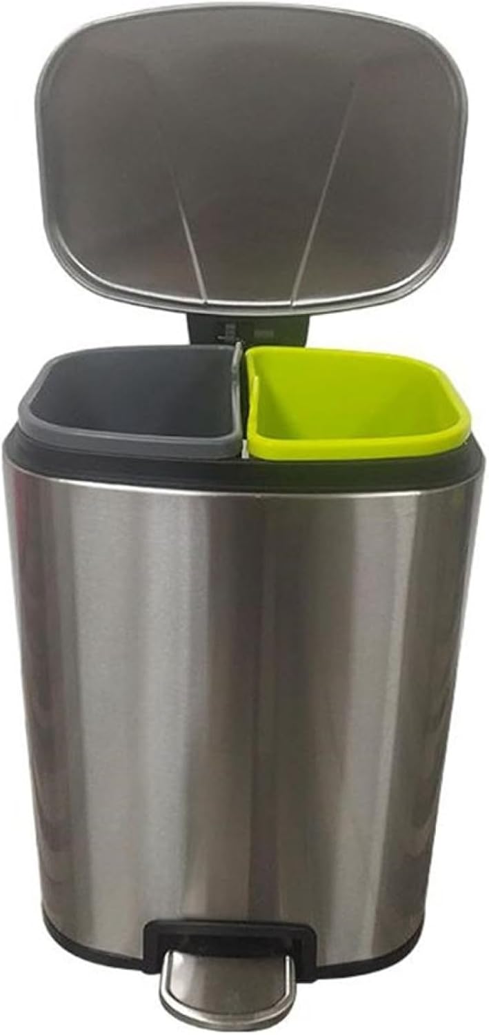 ゴミ箱 フタなし 20L ダストボックス 角型 ごみ箱 ゴミ袋が見えない スリム おしゃれ シンプル 抗菌 部屋 キッチン リビングルーム トイレ 浴室 オフィス用 スチール シルバー