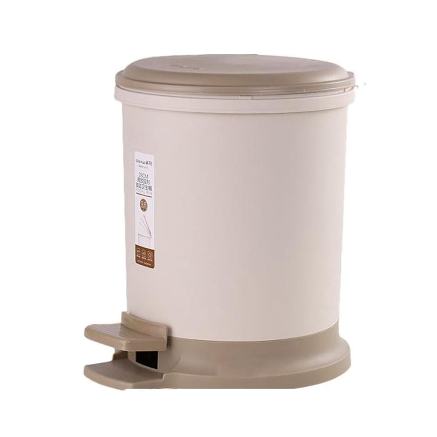 ゴミ箱 ふた付き 6L ダストボックス 丸型 ペダル式 ごみ箱 スリム おしゃれ 抗菌 消臭 密閉 音無し 部屋 キッチン リビングルーム トイレ 浴室 オフィス用 プラスチック ブラウン
