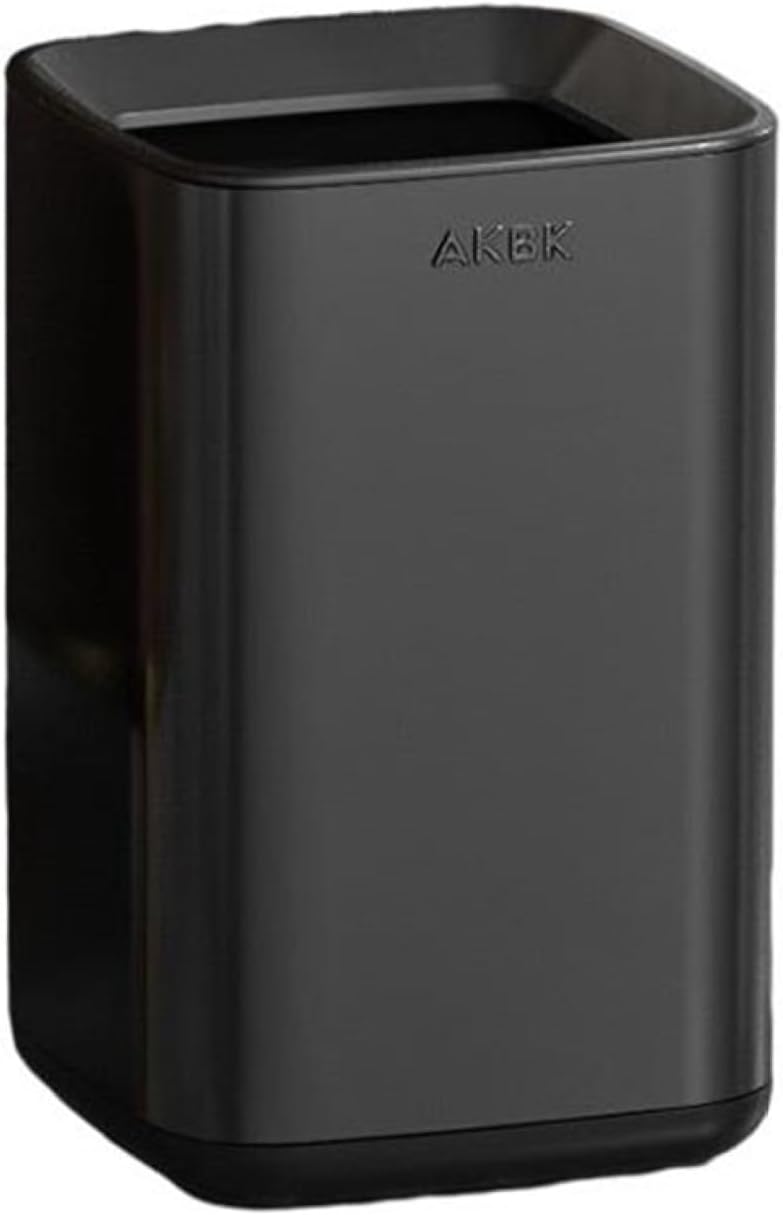 ゴミ箱 フタなし 10L ダストボックス 角型 ごみ箱 ゴミ袋が見えない スリム おしゃれ シンプル 抗菌 キッチン 部屋 リビングルーム トイレ 浴室 オフィス用 スチール ブラック