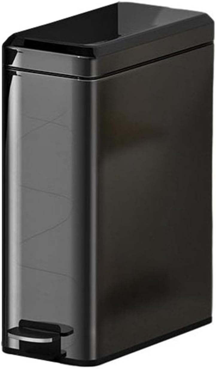 ゴミ箱 ふた付き 10L ダストボックス 角型 ペダル式 ごみ箱 スリム おしゃれ 抗菌 消臭 密閉 音無し 部屋 キッチン リビングルーム 浴室 トイレ オフィス用 スチール ブラック