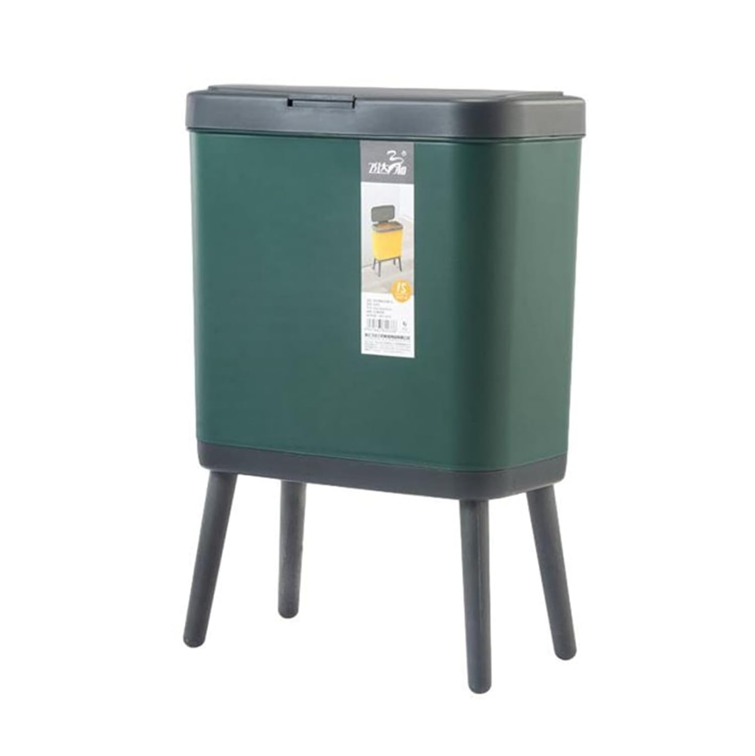 ゴミ箱 ふた付き 15L ダストボックス 角型 プッシュ式 ごみ箱 スリム おしゃれ 消臭 密閉 抗菌 音無し 部屋 キッチン リビングルーム トイレ 浴室 オフィス用 プラスチック
