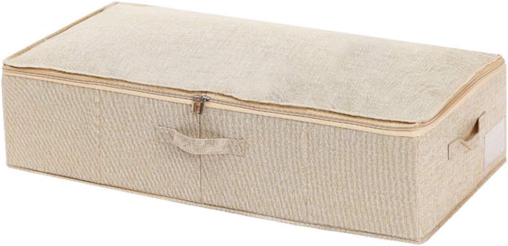 収納バスケット ベッド下収納 収納かご 収納バスケットセット ３個セット 綿麻 95*48*17cm 取っ手付き 衣類 おもちゃ 76*38*17cm 書類 CD 雑貨など収納できる整理箱 寝室 クロ｜Libre777