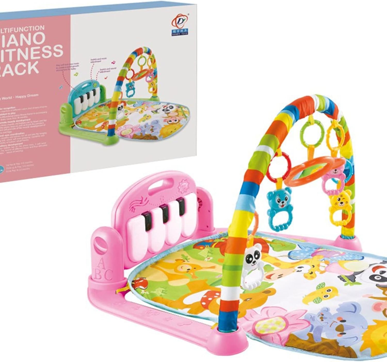 ベビージム 75*60*45cm 新生児 知育おもちゃ プレイジム 幼児 音が鳴るピアノ ベビージムマット プレイマット 赤ちゃん おもちゃ付き ベビーおもちゃ ベビープレイマット 出産準備 室内遊具
