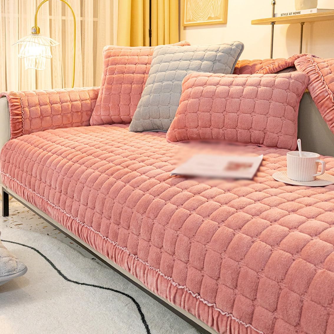 ソファー保護カバー 夏 70*150cm 滑り止め 四季兼用 ソファーカバー キルティング 柔らかく 冬用 秋冬 あったか ソファカバー おしゃれ 多機能 9 爪とぎ防止 モダン ブランケット カウチ|Libre777