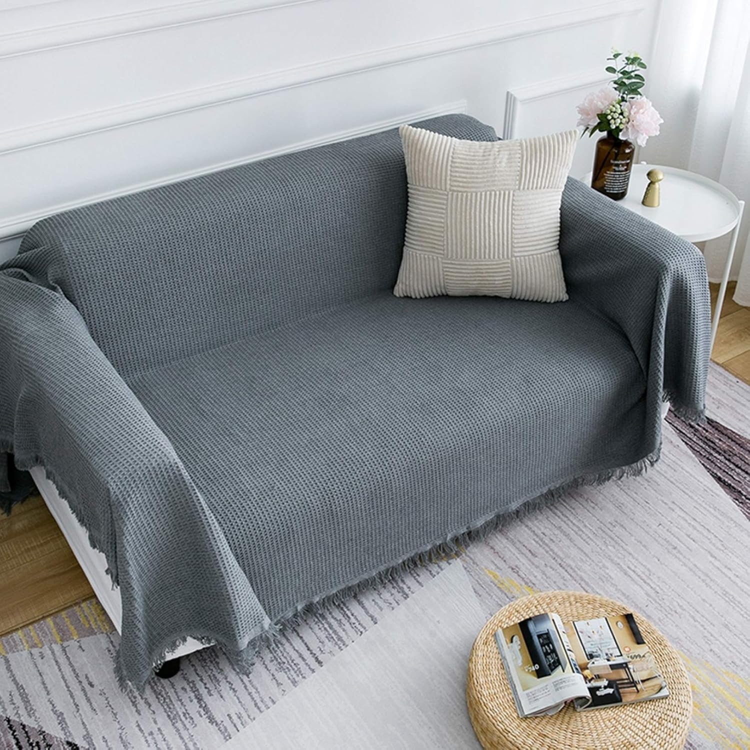 マルチカバー ニュープレーン 230*330cm 230&times;275cm 綿 タイプ ナチュラル 北欧 ソファーカバー 掛けるだけ 無地 シンプル エスニック 一枚布 長方形 ベッド かわいい カフェ風｜Libre777