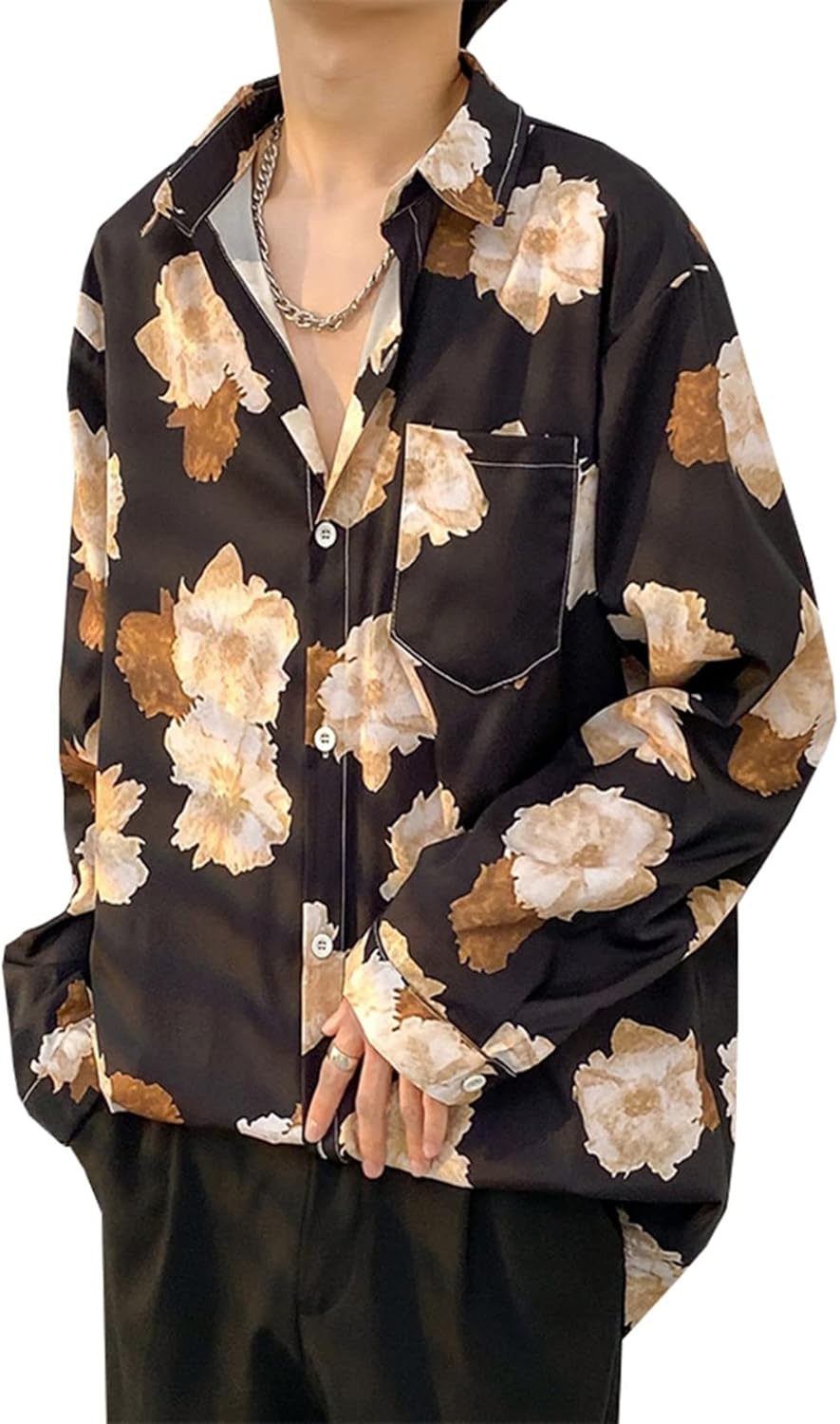 9色展開 花柄 長袖シャツ メンズ レディース 春秋 開襟 S-3XL 大きいサイズ ゆったり シフォン 通気性 柔らかい 快適 アロハシャツ 着回し カジュアル リゾート 旅行 イベント お出かけ