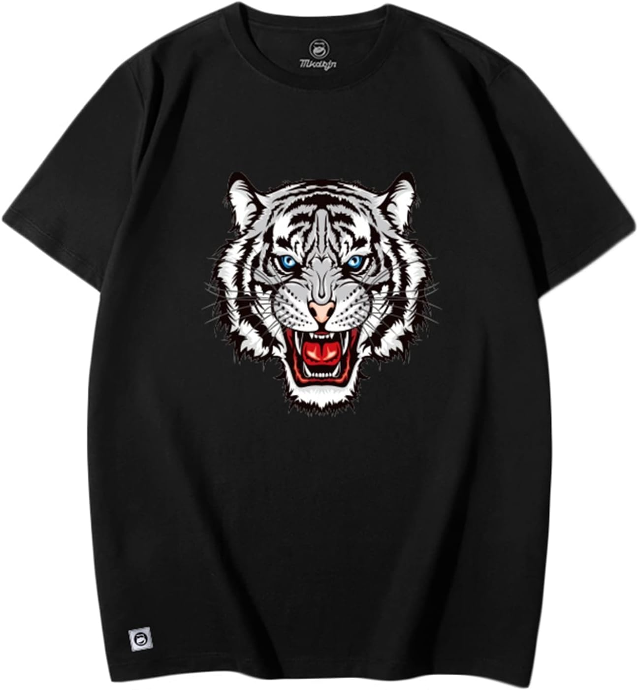 虎柄Tシャツ メンズ Tシャツ 大きいサイズ 半袖 和風 おしゃれ タイガープリント クルーネック かっこいい 夏用 コットン 柔らか 着心地が良い 薄手 ゆったり カジュアル 軽量 通気性 速乾 汗