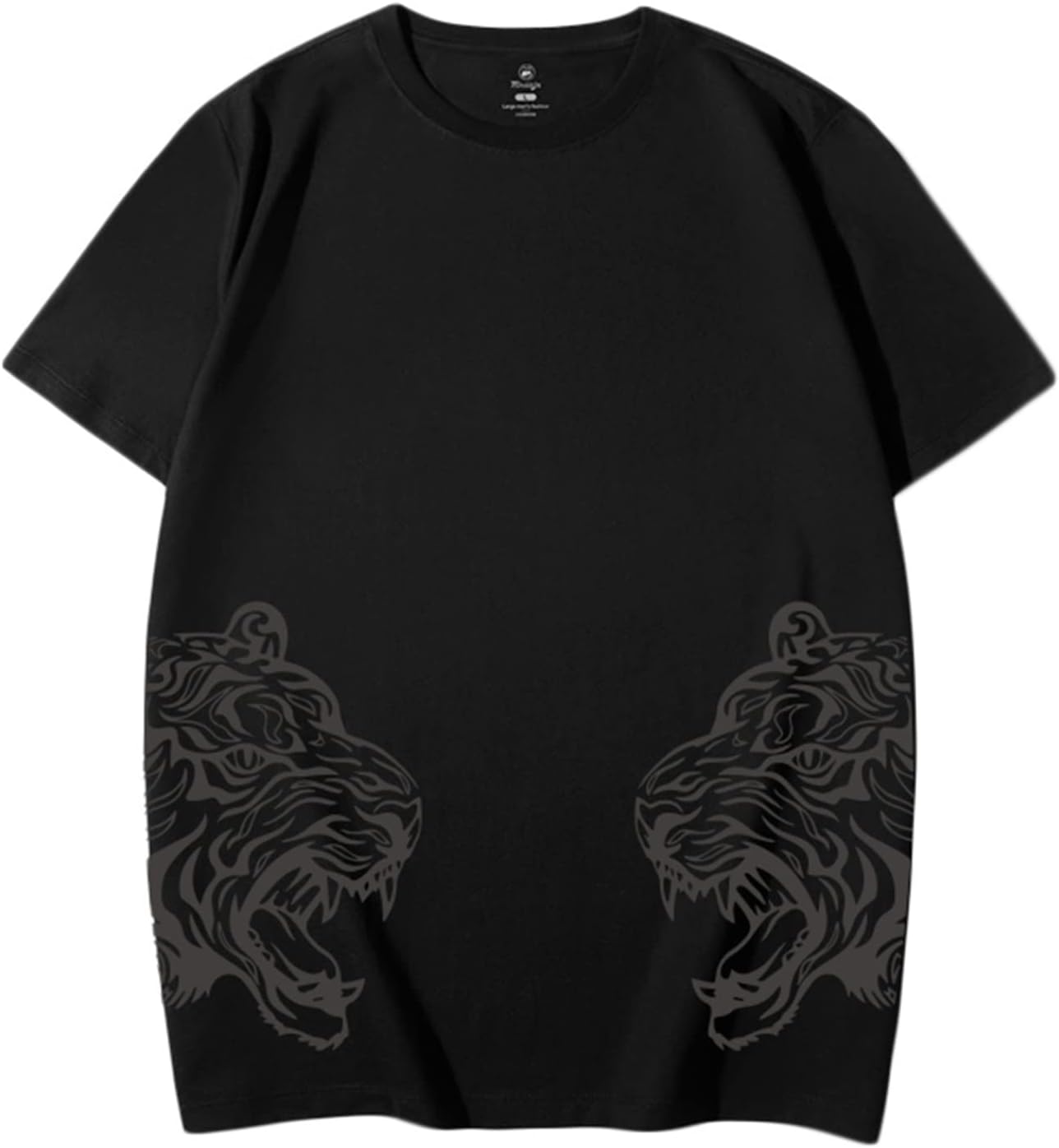 シャツ メンズ 半袖 カジュアルtシャツ 夏用 綿100 薄手 ゆったり 大きいサイズ 韓国風 おしゃれ 虎柄 タイガープリント カッコイイ 柔らかい 肌触りがいい ティーシャツ ラウンドネック ?量