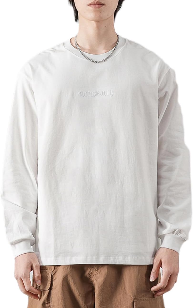 長袖 tシャツ メンズ ロングtシャツ カットソー ロンt ラウンドネック 綿 ゆったり カジュアル 無地 シンプル ファッション 丸襟 快適 透けない ルームウェア 部屋着 スポーツ カジュアル 大｜Libre777