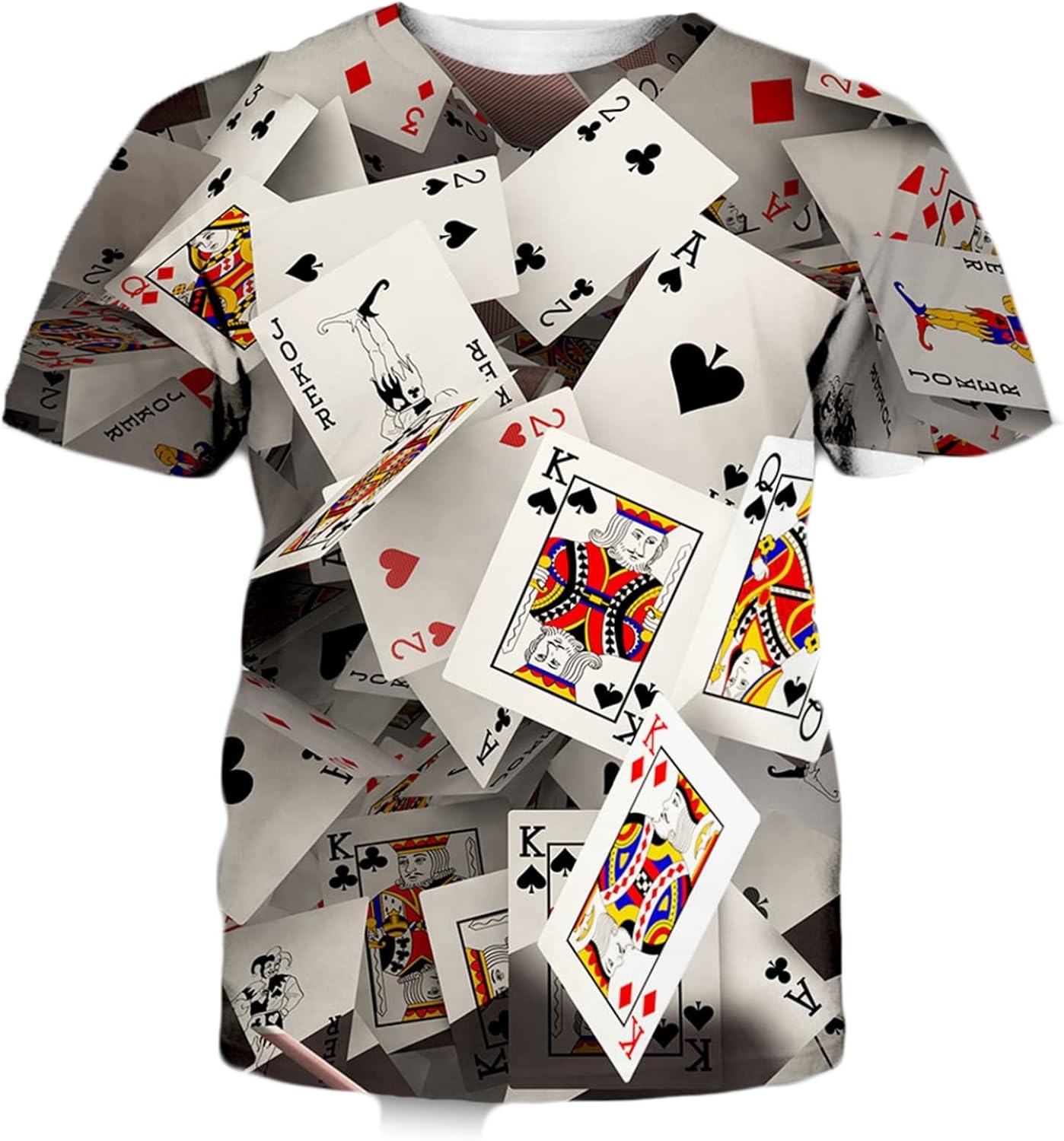 トランプ柄 3Dプリント Tシャツ 半袖 夏用 メンズ ゆったり 面白い 薄手 涼しい カジュアル 通気速乾 吸汗 着心地が良い カットソー トップス カジュアル 個性的 かっこいい 大きなサイズ