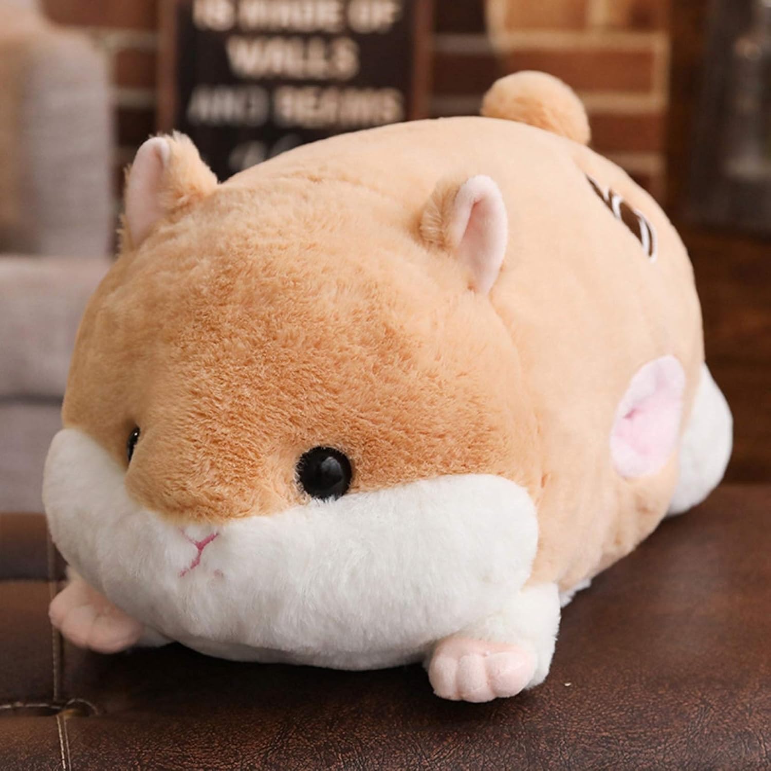 ハムスター ぬいぐるみ おおきい 抱き枕 仕立てもの風呂敷き包み 気が大きい 好いたらしい毛の荒物 添い寝枕 特大 ふわふわ おあやつり人形 色合い1 御姉さん 差し上げ物 飾りつけ 50糎 店飾りつけ サクラ色 赤銅色 薄墨色 室内装飾 ま
