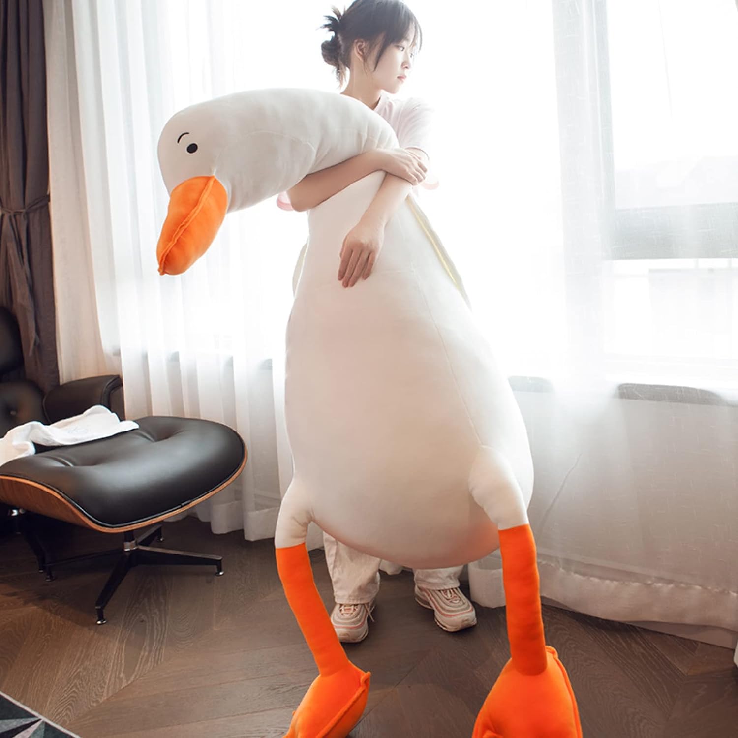 ぬいぐるみ 差し上げ物 臥榻お部屋 大きな真っ白い鵝鳥 ホンブルグ帽抱きまくら 190糎 毛の荒物 青写真 座布団 横向き寝 あやつり人形枕 家鴨 アニマルクッション 御姉さん 生まれ落ちる日 即物的 好いたらしい ふわふわ