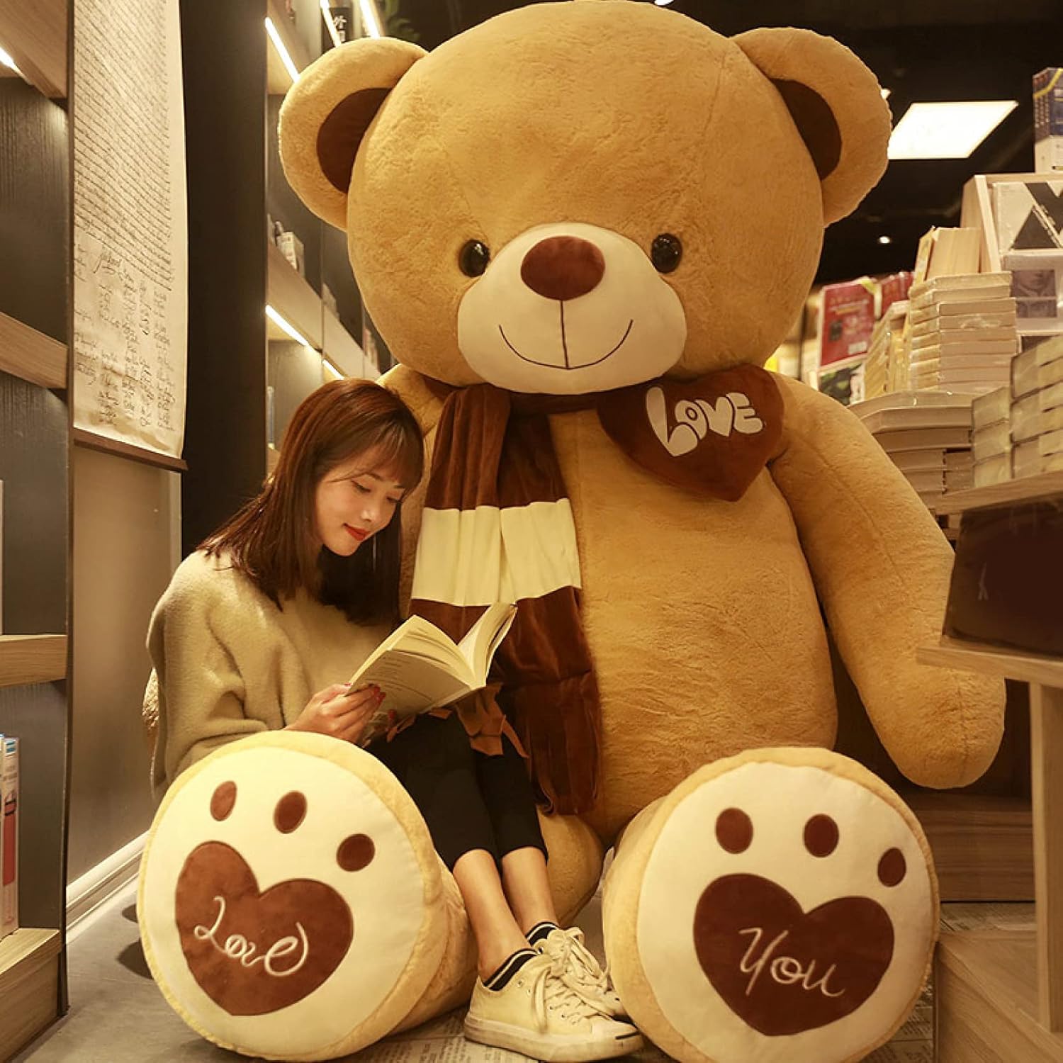 縫い包み テディベア クマぬいぐるみ ビッグサイズ 可愛い 抱きまくら ふわふわ 巨大 カラー4 おもちゃ ハート柄 笑顔 癒し系 160 お祝い インテリア キャラクター 柔らかい 撮影用 プレゼン