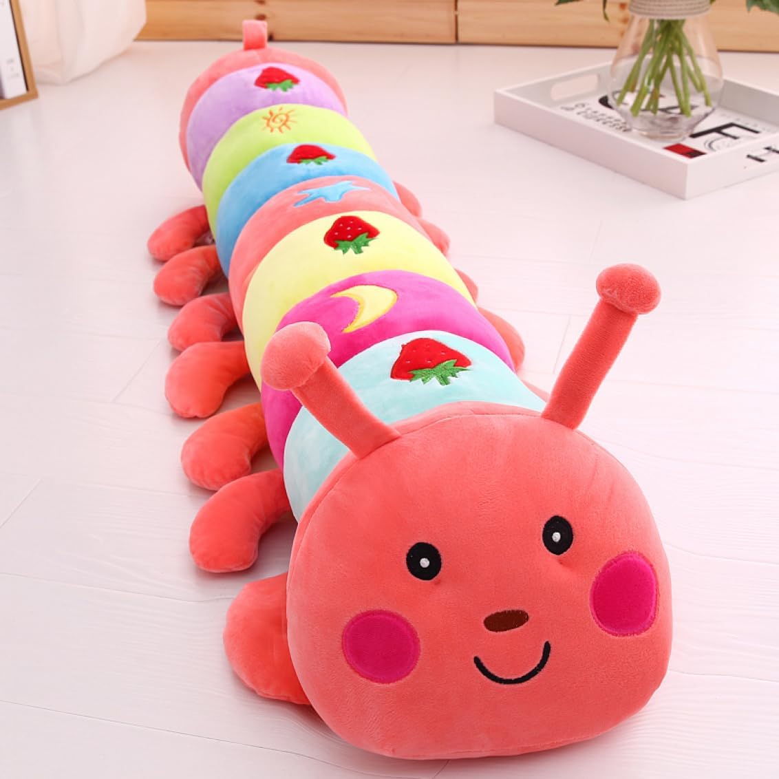 けむしぬいぐるみ 抱き枕 ピンク クッション 動物 毛虫 可愛い キャラクター 洗える 気持ちいい インテリア雑貨 毛虫抱き枕 もちもち 癒し 抱きまくら 萌え萌え クリスマス ギフト だきまくら 1
