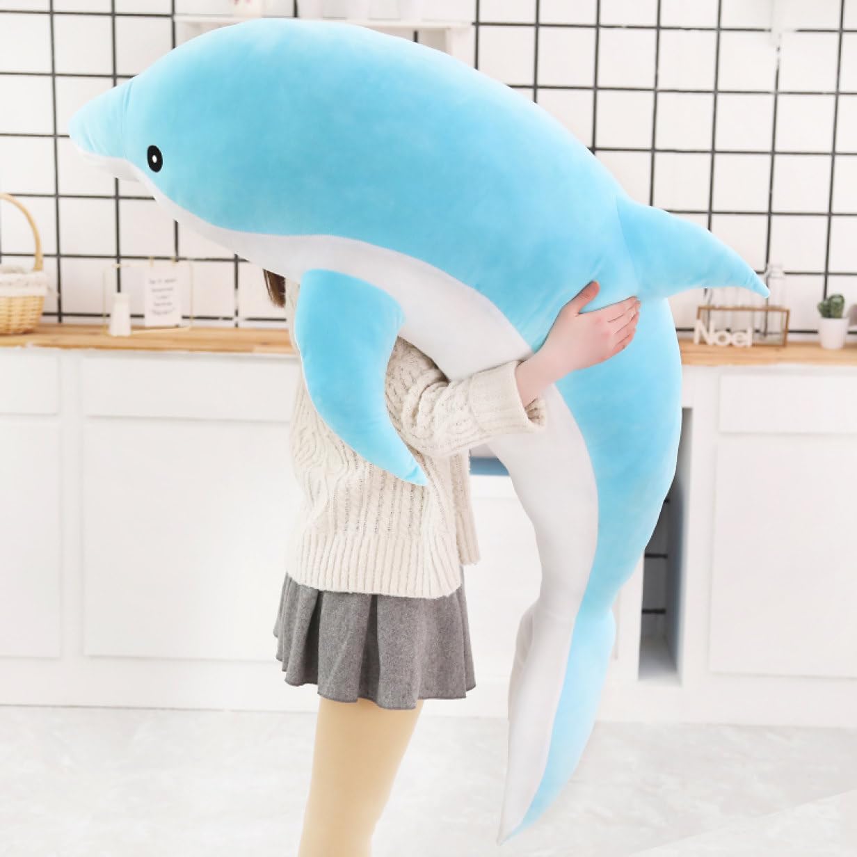 海豚 ぬいぐるみ 馬鹿でかい 160糎 ふかふか だきまくら 抱きまくら 文字記号 癒しグッズ 可愛らしい 抱枕 横向き寝 横向き寝用枕 寝具 色つや1 好いたらしい 毛の荒物 抱き枕 ロング座布団 ブル