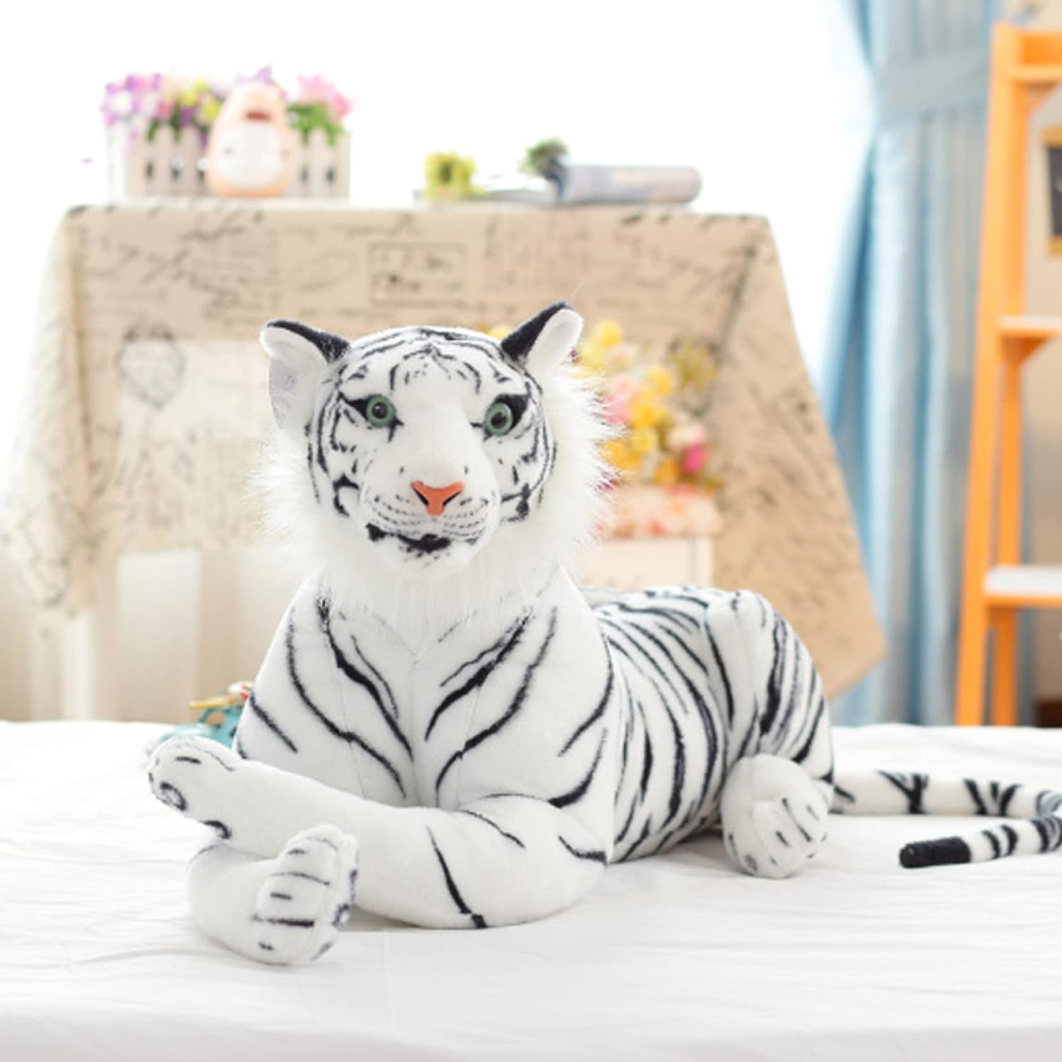トラ ぬいぐるみ 動物 プレゼント リアル 縫いぐるみ 90cm 抱き枕 大きい かわいい ふわふわ もちもち 洗える おもちゃ 大人 白 人形 贈り物 お祝い 誕生日 店舗 足枕 腰枕 縫い包み