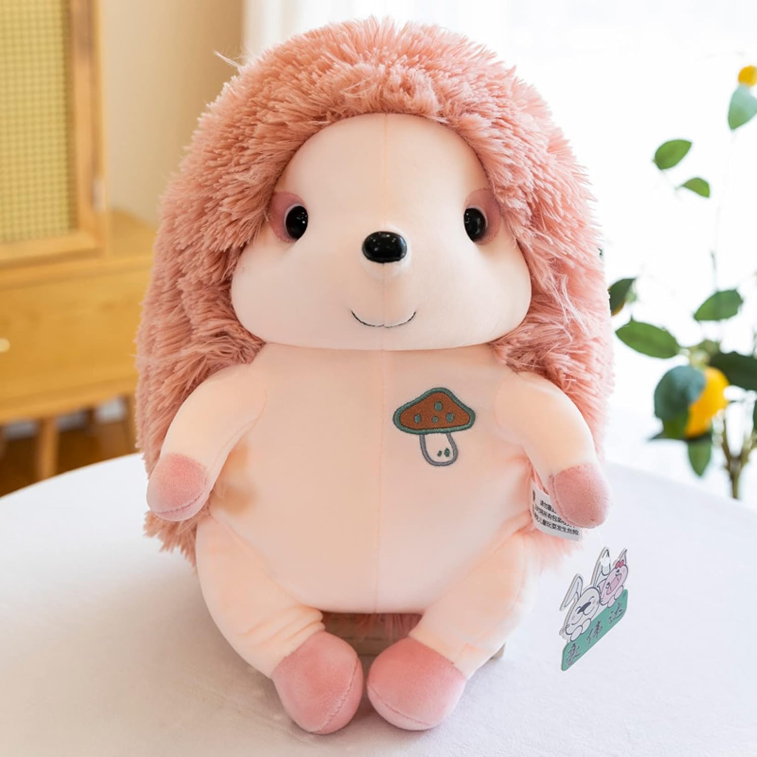 ハリネズミ ぬいぐるみ 抱き枕 縫い包み 大きい 可愛い動物 ふわふわ お人形 女性子 プレゼント 置物 店飾り 癒しグッズ お昼寝用 インテリア おもちゃ キュート おしゃれ 40cm 雑貨 ピンク｜Libre777