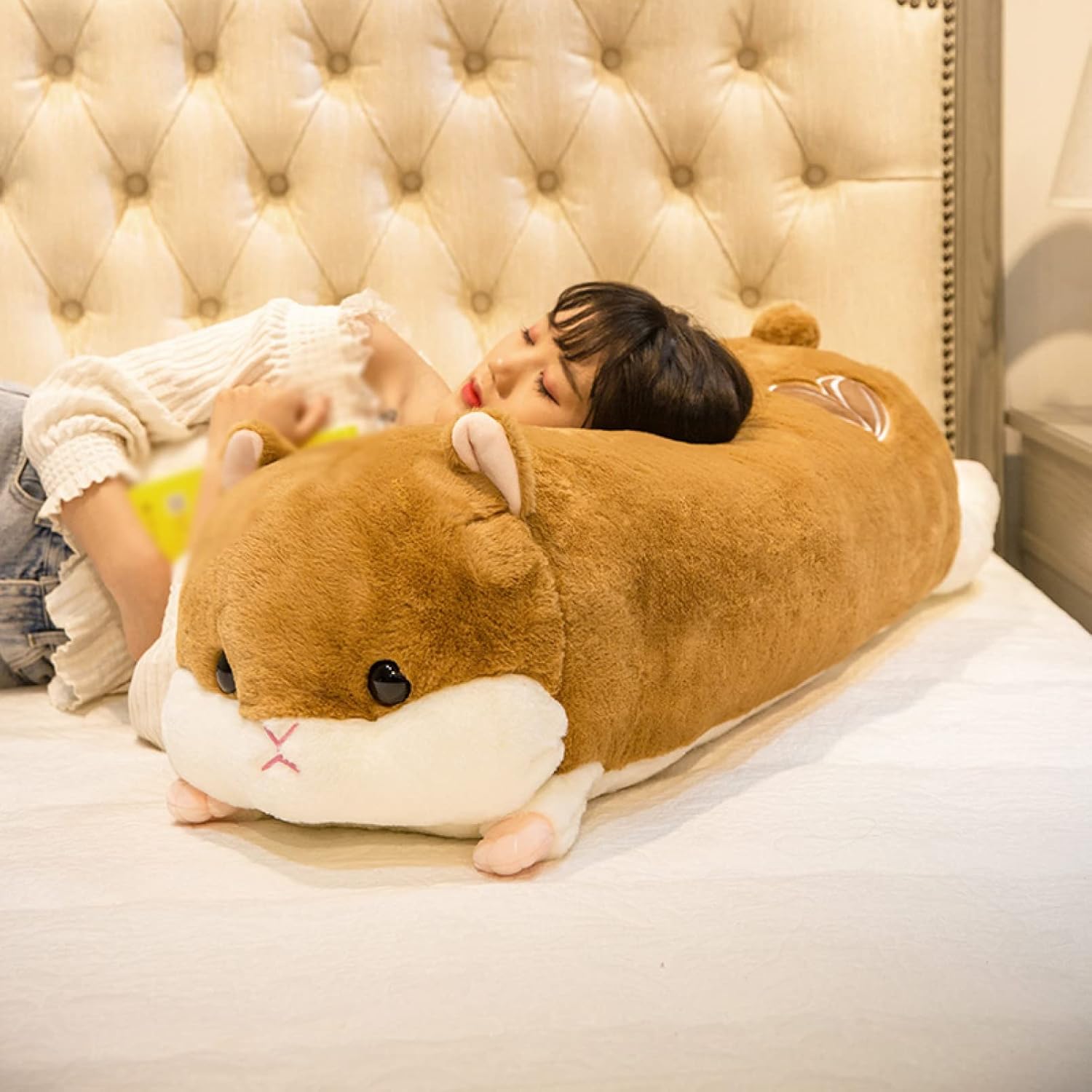 ぬいぐるみ 抱き枕 ロング座布団 ハムスター 鴨 好いたらしい 毛の荒物 たわい無い 一般受け パステル色の 思わしい 耐久性 好いたらしい手当たり 赤銅色 手当たりふわふわ 90糎 選りわける出どころ 遊び道具 店飾りつけ 癒し 室内装飾 意中の女